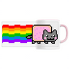 mug nyan cat poignée rose
