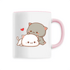 mug chat kawaii poignée rose