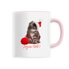 mug chat joyeux noël poignée rose