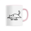 mug chat not today poignée rose