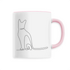 mug chat motif discret poignée rose