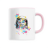 mug cat space poignée rose