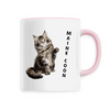 mug chat maine coon poignée rose