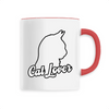 mug cat lover poignée rouge