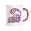 mug chat du cheshire poignée rouge