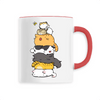 mug chat totem kawaii poignée rouge