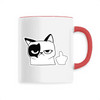 mug chat doigt poignée rouge