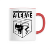 mug chat de Schrödinger poignée rouge