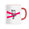 mug chat laser poignée rouge