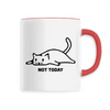 mug chat not today poignée rouge