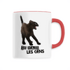mug chat je hais les gens poignée rouge