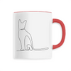 mug chat motif discret poignée rouge