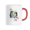 mug cat space poignée rouge