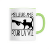 mug chat meilleurs amis poignée verte