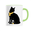 mug chat bastet poignée verte