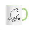 mug cat lover poignée verte