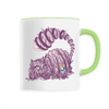 mug chat du cheshire poignée verte