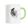 mug tête de chat poignée verte