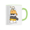 mug chat totem kawaii poignée verte