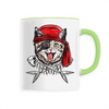 mug chat pirate poignée verte