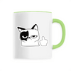 mug chat doigt poignée verte
