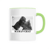 mug maman chat poignée verte