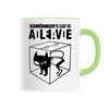 mug chat de Schrödinger poignée verte