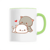 mug chat kawaii poignée verte