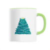 mug chat sapin de noël poignée verte