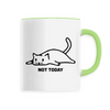 mug chat not today poignée verte