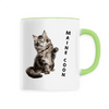 mug chat maine coon poignée verte