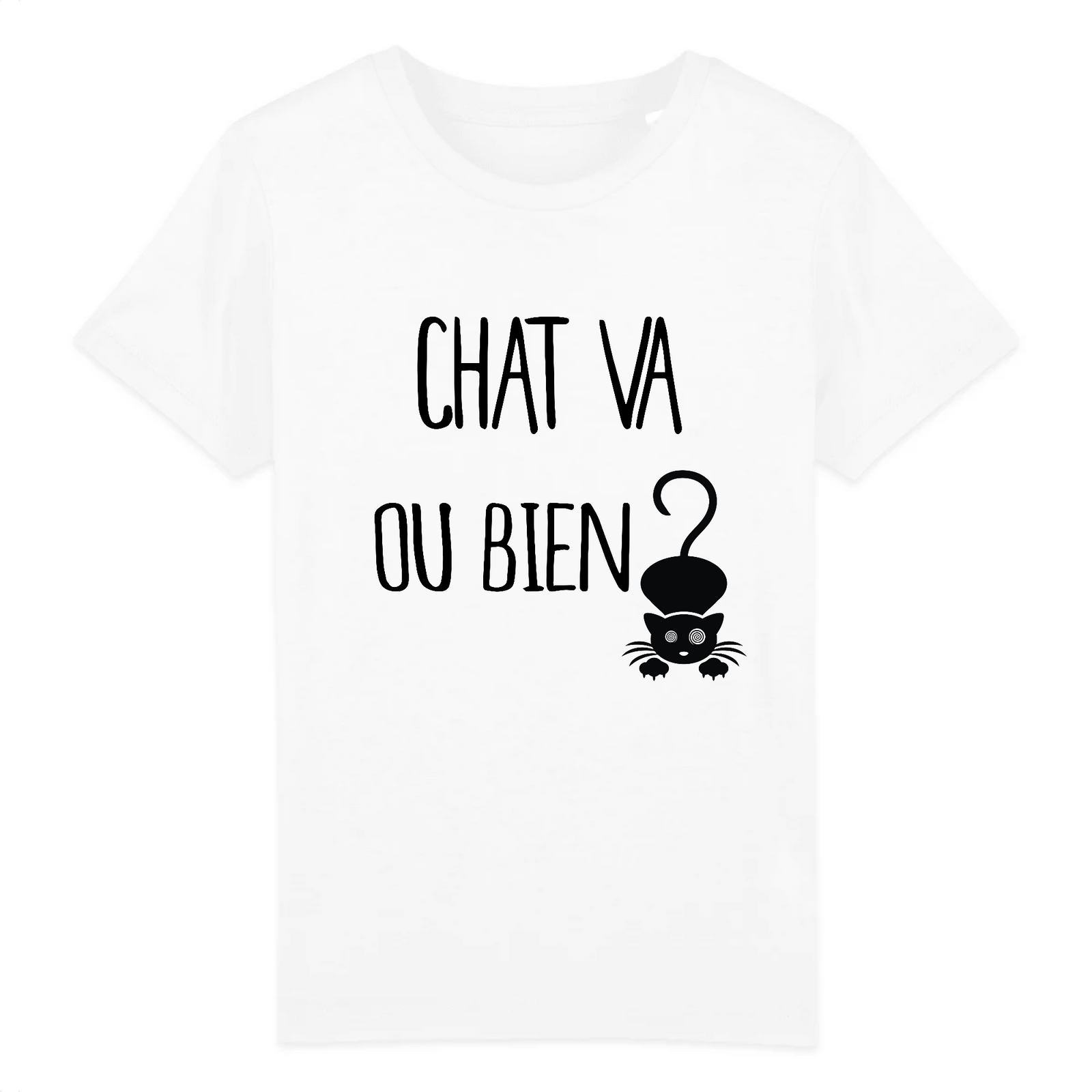 t-shirt chat va ou bien enfant