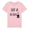 t-shirt chat va ou bien enfant coloris rose