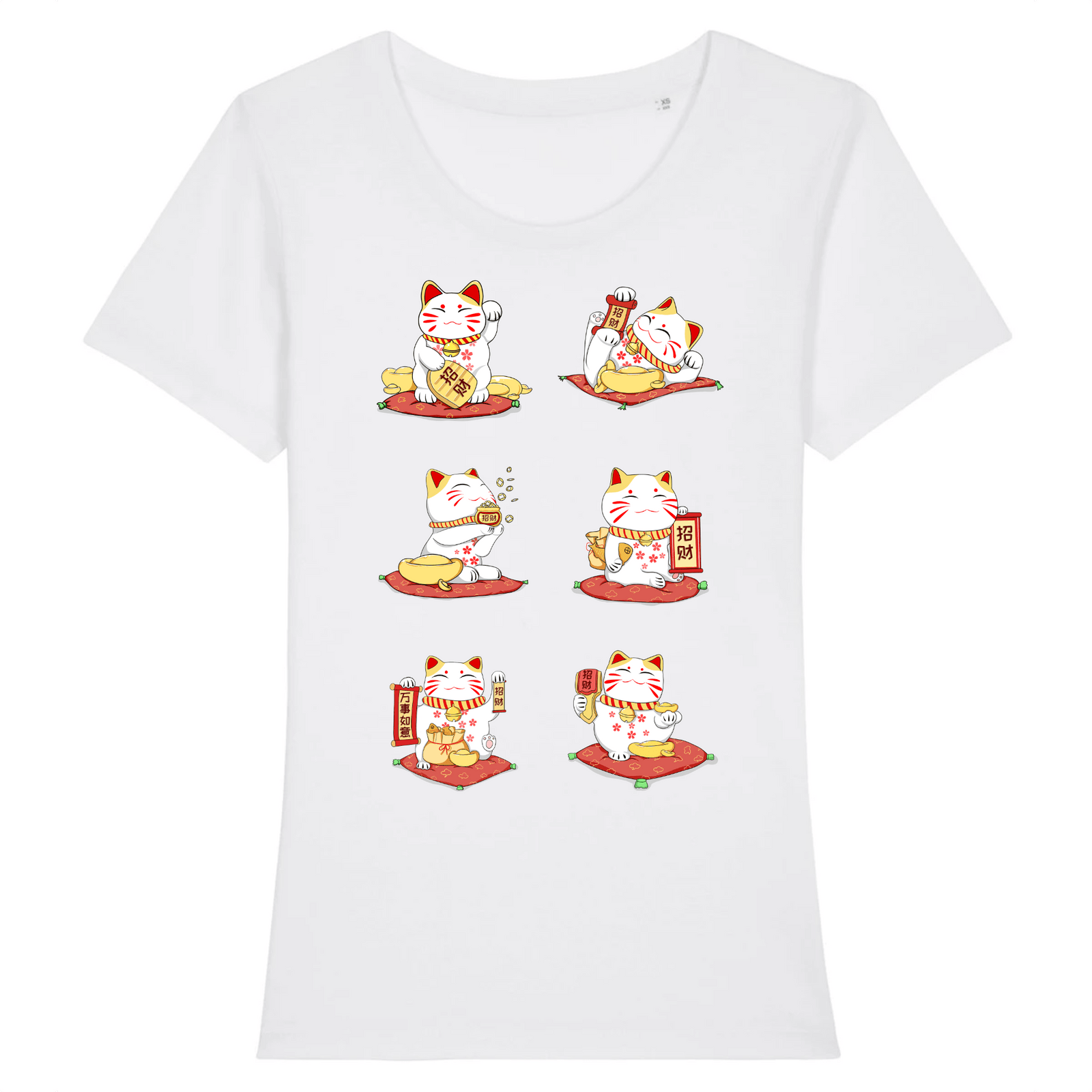 t-shirt chat japonais maneki neko