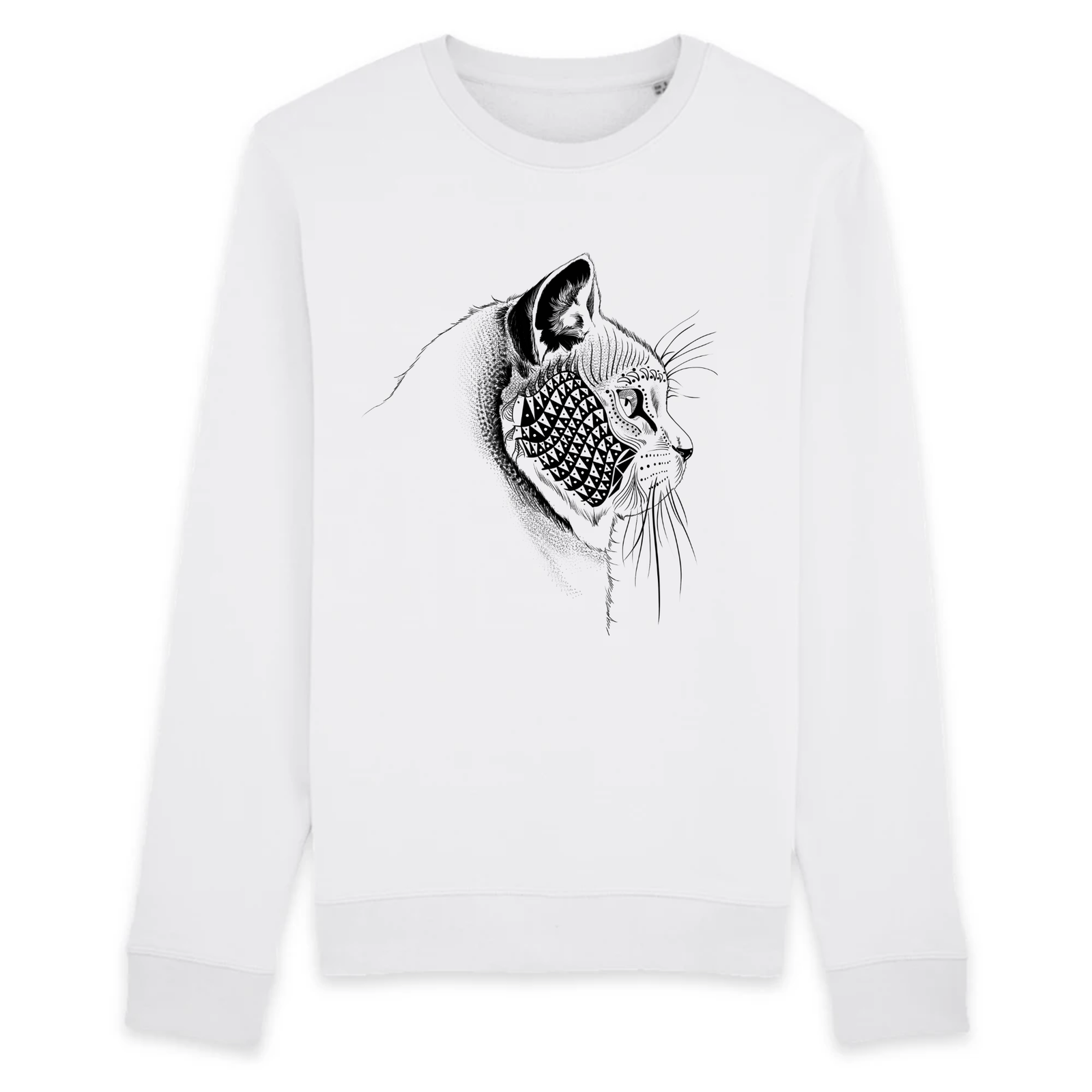 Sweat-shirt,Sweat à capuche avec imprimé de chat pour femme,pull  ample,Style coréen,mignon,à la mode,automne-hiver- WHITE[B9738]