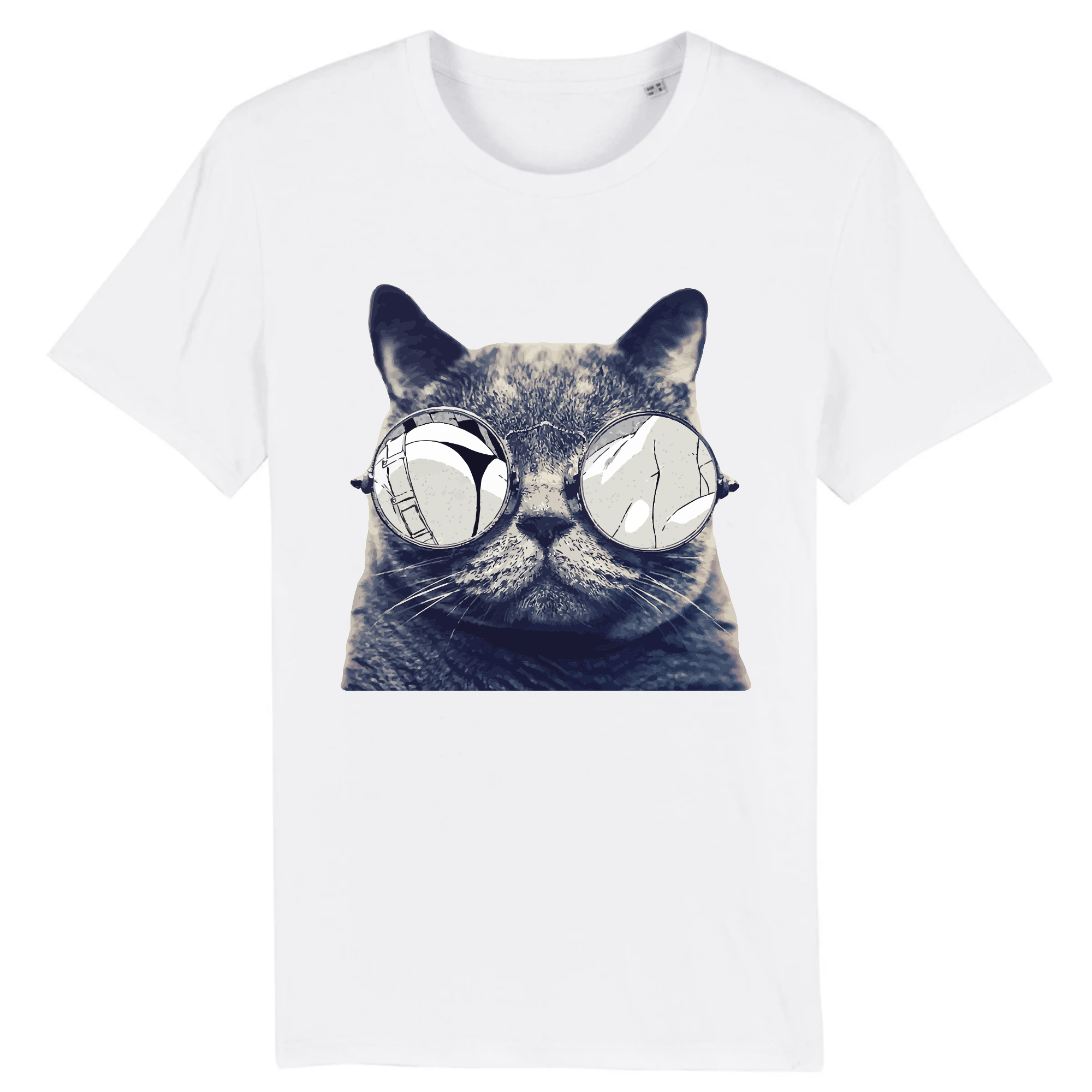 tee-shirt chat à lunettes