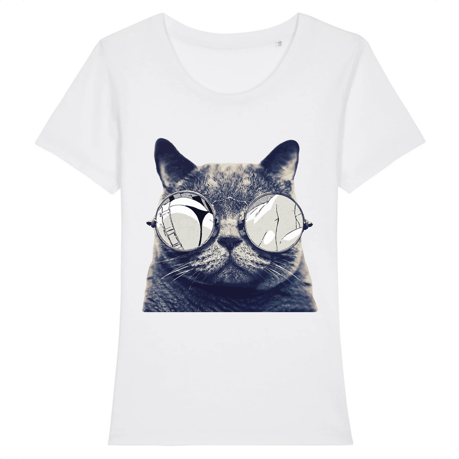 t-shirt chat lunettes