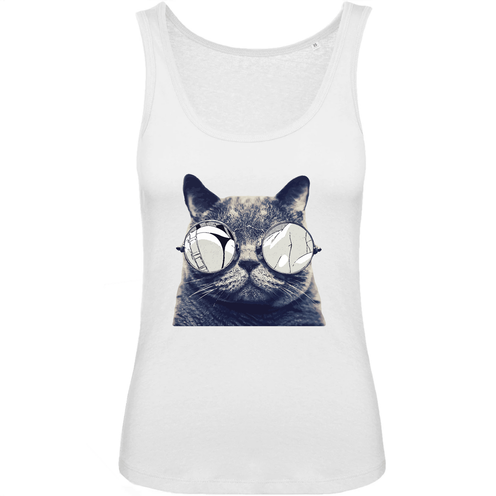 débardeur chat à lunettes