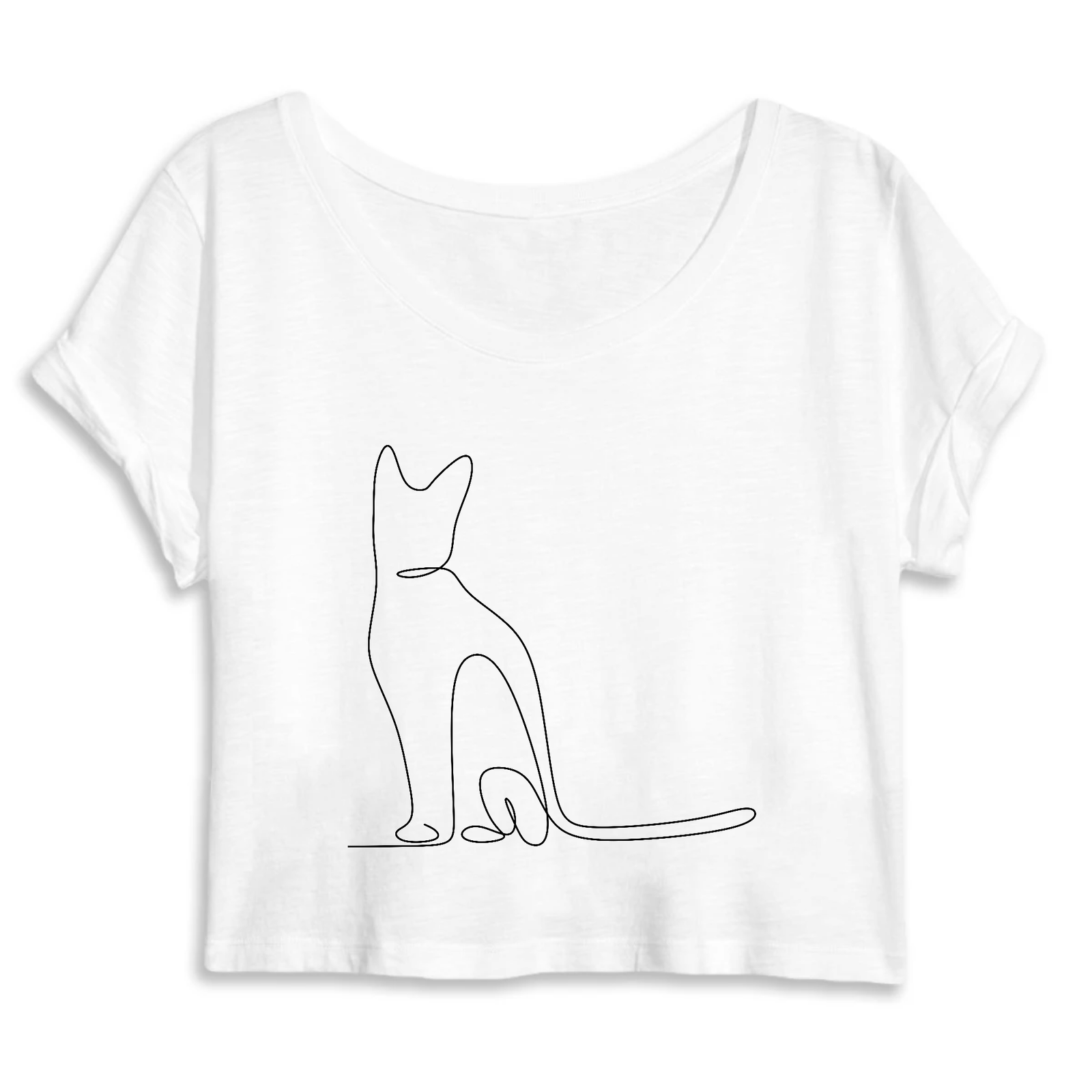 crop-top motif chat discret