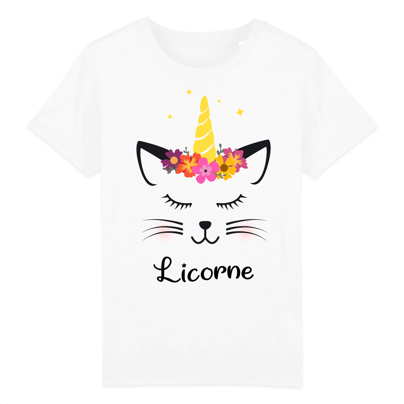 t-shirt chat licorne enfant