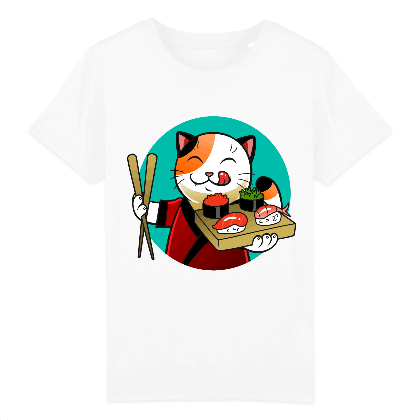 t-shirt chat sushi enfant