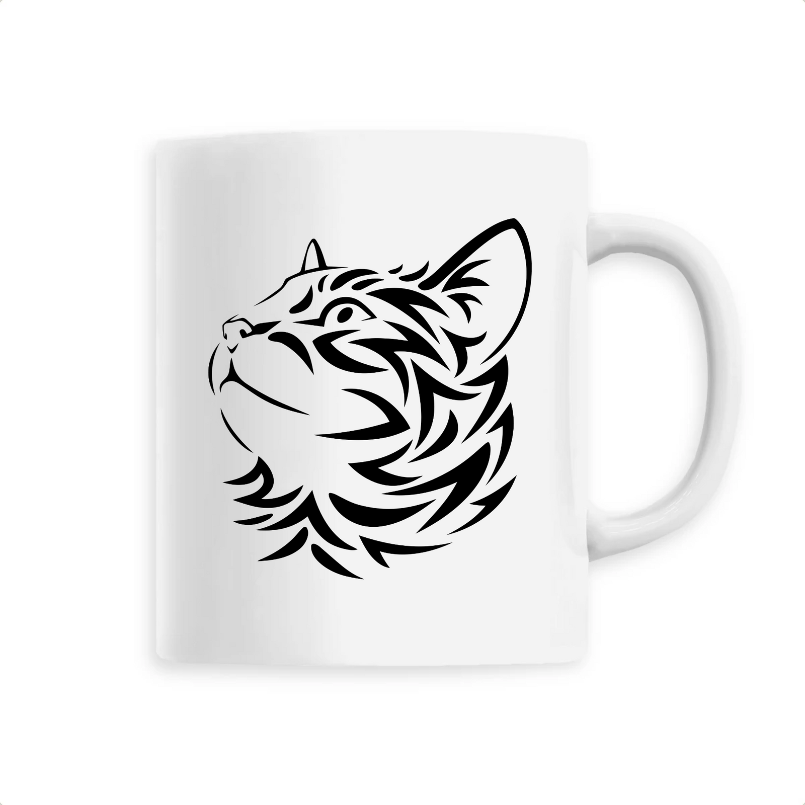 mug tête de chat tribal