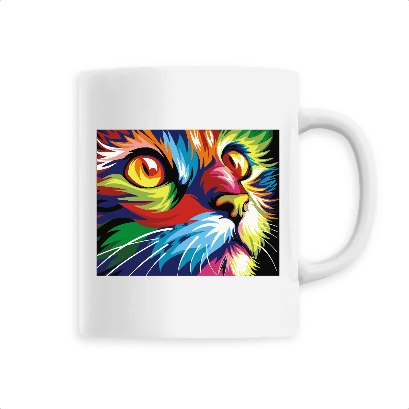 mug chat coloré