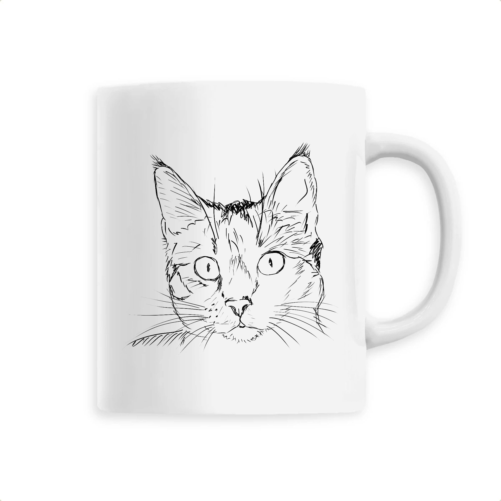 mug dessin chat