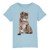 t-shirt chaton mignon enfant couleur bleu