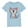 t-shirt petit chat enfant couleur bleu