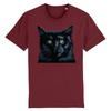 tee-shirt chat noir couleur bordeaux