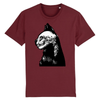 tee-shirt chat tête de mort couleur bordeaux