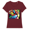 t-shirt chat psychédélique couleur bordeaux