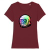 t-shirt chat espace couleur bordeaux